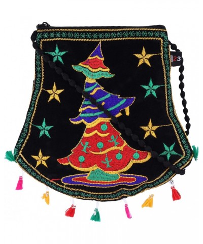 Christmas Embroidered Crossbody Bag (Black) $10.19 Crossbody Bags