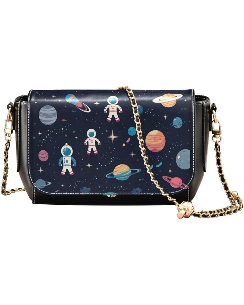 Dogs Lover Womens Crossbody Bag Shoulder Bag with Adjustable Strap Leather Cross Body Purses Space Themed $15.58 Shoulder Bags