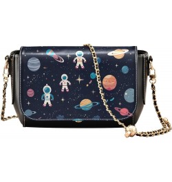 Dogs Lover Womens Crossbody Bag Shoulder Bag with Adjustable Strap Leather Cross Body Purses Space Themed $15.58 Shoulder Bags