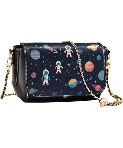 Dogs Lover Womens Crossbody Bag Shoulder Bag with Adjustable Strap Leather Cross Body Purses Space Themed $15.58 Shoulder Bags