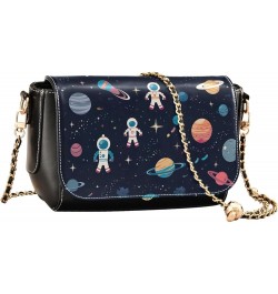 Dogs Lover Womens Crossbody Bag Shoulder Bag with Adjustable Strap Leather Cross Body Purses Space Themed $15.58 Shoulder Bags