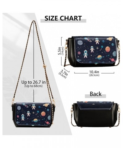 Dogs Lover Womens Crossbody Bag Shoulder Bag with Adjustable Strap Leather Cross Body Purses Space Themed $15.58 Shoulder Bags