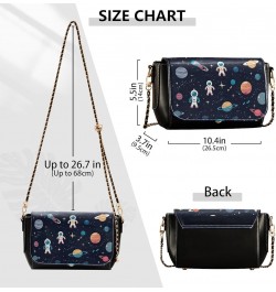 Dogs Lover Womens Crossbody Bag Shoulder Bag with Adjustable Strap Leather Cross Body Purses Space Themed $15.58 Shoulder Bags