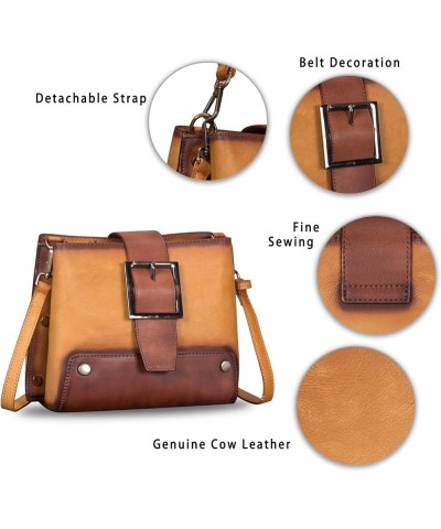 Genuine Leather Crossbody Bag for Women Shoulder Purse Vintage Handbag Satchel with Convertible Double Straps Brown $55.86 Sa...