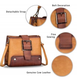 Genuine Leather Crossbody Bag for Women Shoulder Purse Vintage Handbag Satchel with Convertible Double Straps Brown $55.86 Sa...