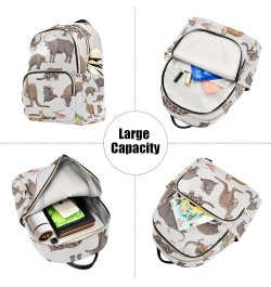 Women Backpack Kangaroo Koala Turtle Bird Anti-Theft Travel Backpack with Luggage Belt Lightweight Handbag Lady Purse Roomy D...