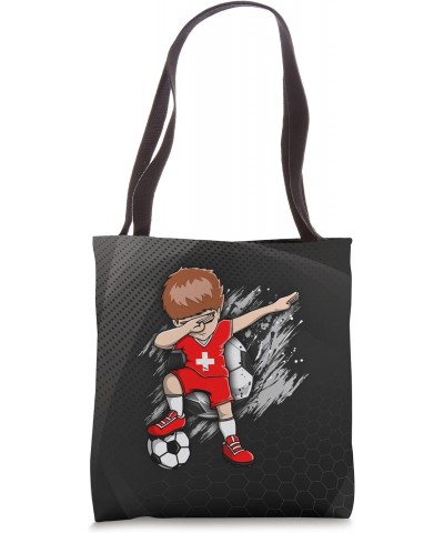 Dabbing Soccer Boy - Switzerland Jersey Swiss Football Fans Tote Bag $11.74 Totes