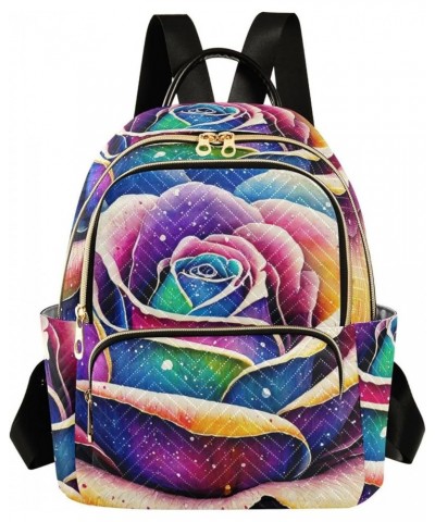 Women's Medium Fashion Backpack Vintage Rose Painting Print Ladies Travel Daypack Aesthetic Shoulder Bag 10.2×5.1×12.5 IN $18...