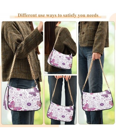 Navy Blue Women Shoulder Bag Clutch Shoulder Tote HandBag Pink Butterfly $11.00 Hobo Bags