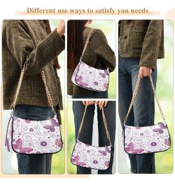 Navy Blue Women Shoulder Bag Clutch Shoulder Tote HandBag Pink Butterfly $11.00 Hobo Bags