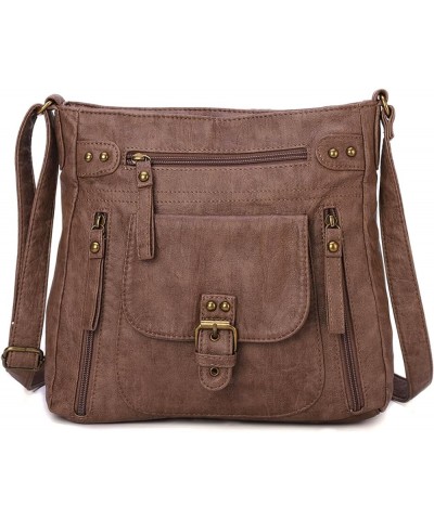 Crossbody Bags for Women, Multi Pocket Shoulder Bags, Medium PU Leather Cross Body Purses Brownness-2 $34.43 Totes