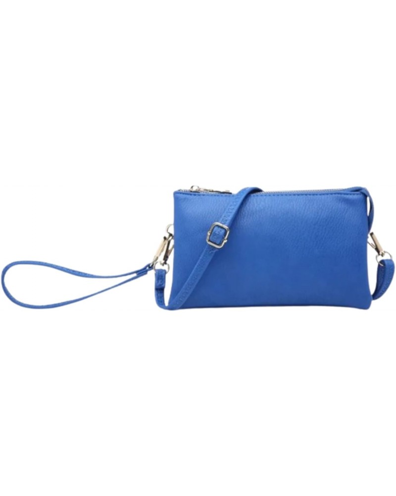 JEN & CO. Riley Vegan Leather Crossbody Bag for Women - Small Clutch or Purse, Wallet Bags, Wristlet & Strap - Royal Blue $18...