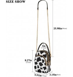 Black White Cow Print Small Chain Crossbody Travel Bag Handbag Cell Phone Purse for Women $9.68 Crossbody Bags