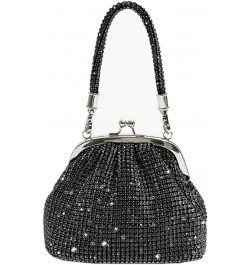 Women Full Diamonds Bucket Handbag Rhinestone Clutch Purse Evening Clutch for Women Party Prom Cocktail Wedding Black E $19.9...