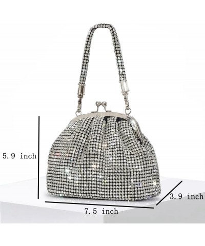 Women Full Diamonds Bucket Handbag Rhinestone Clutch Purse Evening Clutch for Women Party Prom Cocktail Wedding Black E $19.9...