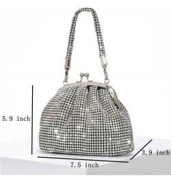 Women Full Diamonds Bucket Handbag Rhinestone Clutch Purse Evening Clutch for Women Party Prom Cocktail Wedding Black E $19.9...