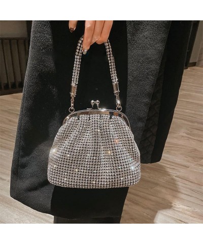 Women Full Diamonds Bucket Handbag Rhinestone Clutch Purse Evening Clutch for Women Party Prom Cocktail Wedding Black E $19.9...