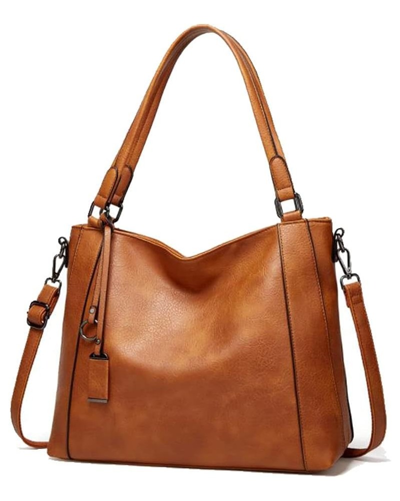 Women Handbag Leather Tote Bag Stylish Shoulder Bag Creative Women Satchel Purse Top Handle Crossbody Bag For Women Brown $17...