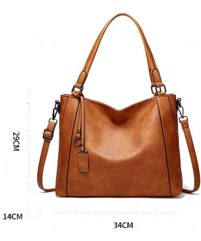 Women Handbag Leather Tote Bag Stylish Shoulder Bag Creative Women Satchel Purse Top Handle Crossbody Bag For Women Brown $17...