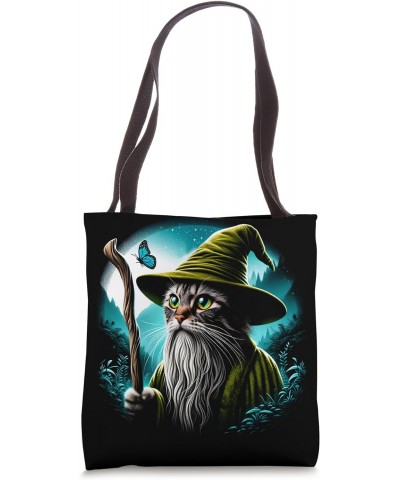 Cute Catdalf Graphic Magic Wizard Kitten Funny Animal Lover Tote Bag $17.39 Totes