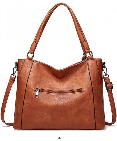 Women Handbag Leather Tote Bag Stylish Shoulder Bag Creative Women Satchel Purse Top Handle Crossbody Bag For Women Brown $17...