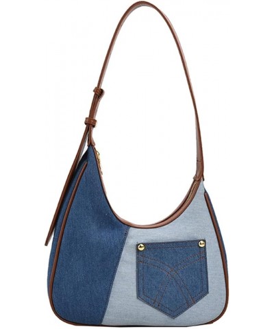 Women Large Denim Bag, Trendy Jean Purses for Women Y2K Denim Shoulder Bag Hobo Purses Handbags Light Blue $17.75 Crossbody Bags