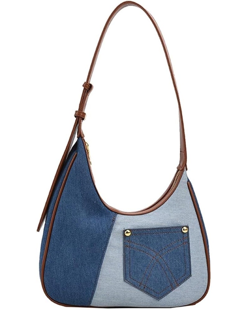 Women Large Denim Bag, Trendy Jean Purses for Women Y2K Denim Shoulder Bag Hobo Purses Handbags Light Blue $17.75 Crossbody Bags