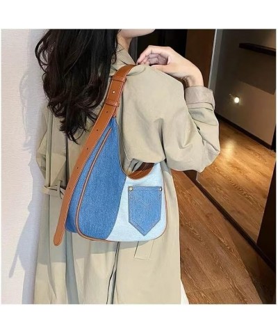 Women Large Denim Bag, Trendy Jean Purses for Women Y2K Denim Shoulder Bag Hobo Purses Handbags Light Blue $17.75 Crossbody Bags