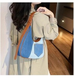 Women Large Denim Bag, Trendy Jean Purses for Women Y2K Denim Shoulder Bag Hobo Purses Handbags Light Blue $17.75 Crossbody Bags