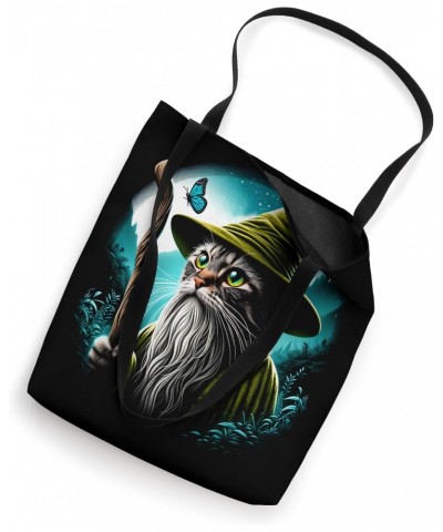 Cute Catdalf Graphic Magic Wizard Kitten Funny Animal Lover Tote Bag $17.39 Totes