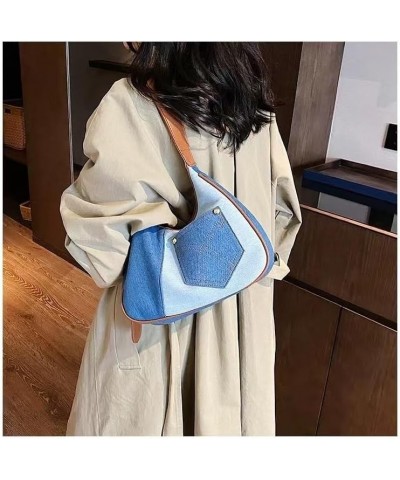 Women Large Denim Bag, Trendy Jean Purses for Women Y2K Denim Shoulder Bag Hobo Purses Handbags Light Blue $17.75 Crossbody Bags