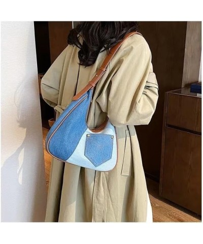 Women Large Denim Bag, Trendy Jean Purses for Women Y2K Denim Shoulder Bag Hobo Purses Handbags Light Blue $17.75 Crossbody Bags