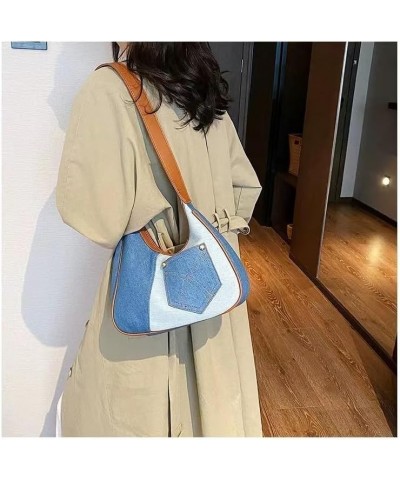 Women Large Denim Bag, Trendy Jean Purses for Women Y2K Denim Shoulder Bag Hobo Purses Handbags Light Blue $17.75 Crossbody Bags