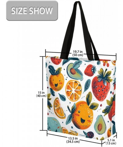 Vibrant Floral Fruit Canvas Handbag - Lightweight & Sturdy for Casual Days $10.58 Totes