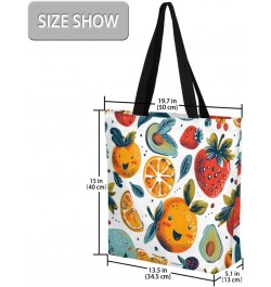 Vibrant Floral Fruit Canvas Handbag - Lightweight & Sturdy for Casual Days $10.58 Totes