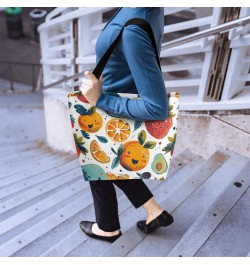 Vibrant Floral Fruit Canvas Handbag - Lightweight & Sturdy for Casual Days $10.58 Totes