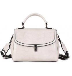 Lady's crossbody bag, leather handbag, simple, high-end and versatile White $34.21 Crossbody Bags