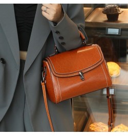 Lady's crossbody bag, leather handbag, simple, high-end and versatile White $34.21 Crossbody Bags