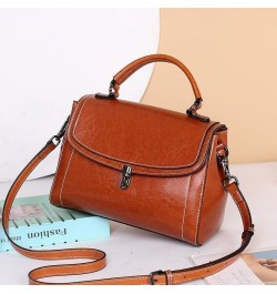 Lady's crossbody bag, leather handbag, simple, high-end and versatile White $34.21 Crossbody Bags