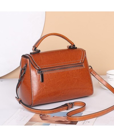 Lady's crossbody bag, leather handbag, simple, high-end and versatile White $34.21 Crossbody Bags