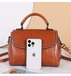 Lady's crossbody bag, leather handbag, simple, high-end and versatile White $34.21 Crossbody Bags