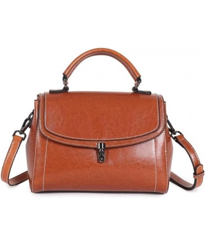 Lady's crossbody bag, leather handbag, simple, high-end and versatile White $34.21 Crossbody Bags