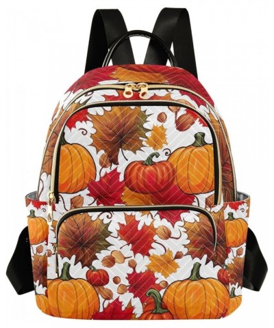 Cupcakes on White Fashion Daypack, Backpack with Luggage Strap, Summer Backpack, M Leaves With Pumpkins-3 Small $19.75 Backpacks