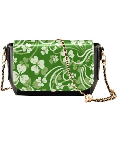 St Patricks Day Clover Floral Crossbody bags for Women Small Crossbody Purses with Chain Strap Wallet Purse Cross Body Bag fo...