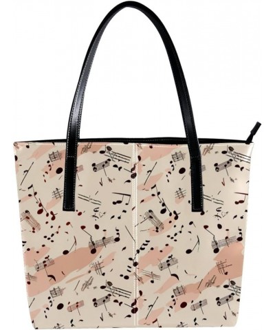 Tote Bags, Large Tote Bag, Tote Bag with Zipper, Music Notes Retro, Tote Bag for Work Design 14667 $25.36 Totes