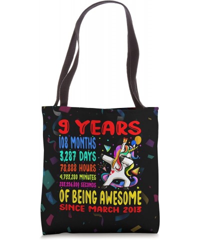 9 Years Of Being Awesome Since March 2013 9th Birthday Kids Tote Bag $10.51 Totes