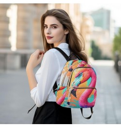 Small Fashion Backpack for Women Side View Flamingo Print Ladies Travel Daypack Aesthetic Shoulder Bag 11.4×6.1×14.1 IN $15.3...