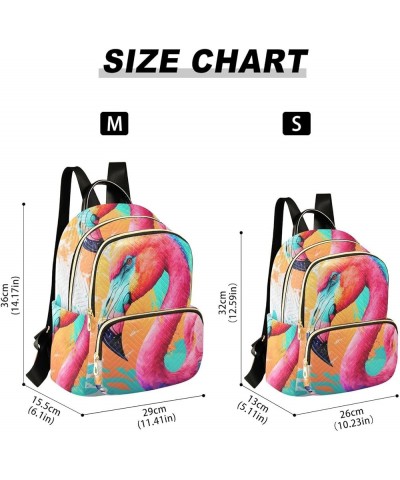 Small Fashion Backpack for Women Side View Flamingo Print Ladies Travel Daypack Aesthetic Shoulder Bag 11.4×6.1×14.1 IN $15.3...