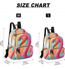 Small Fashion Backpack for Women Side View Flamingo Print Ladies Travel Daypack Aesthetic Shoulder Bag 11.4×6.1×14.1 IN $15.3...