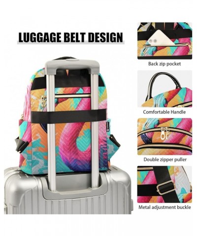 Small Fashion Backpack for Women Side View Flamingo Print Ladies Travel Daypack Aesthetic Shoulder Bag 11.4×6.1×14.1 IN $15.3...